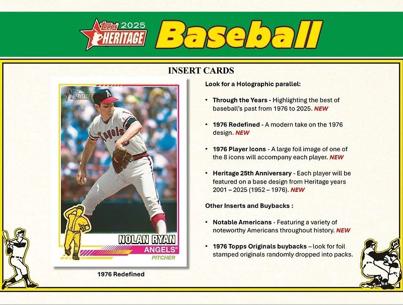 2025 Topps Heritage MLB Baseball Hangar Box (35 Cards)