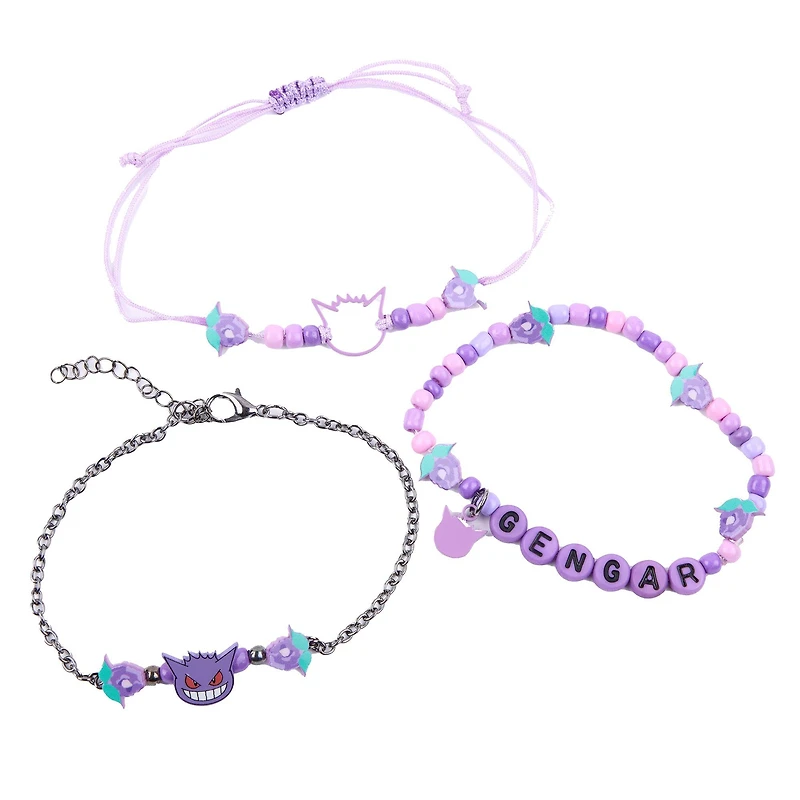Pokemon Gengar Beaded Floral Bracelet 3-Pack GameStop Exclusive