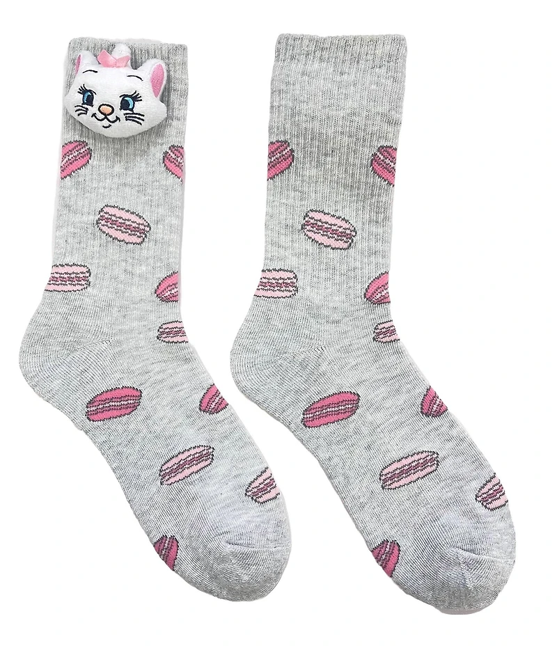 Disney Aristocats Cushion Crew Socks with 3D Plush Head