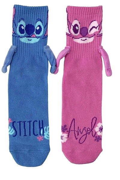 Disney Lilo and Stitch Angel and Stitch Magnetic Crew Socks GameStop Exclusive