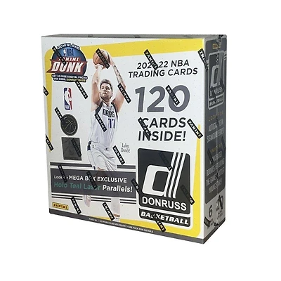 2021-22 Panini Donruss NBA Basketball Mega Box with Holo Teal Laser Parallels (20 Packs)