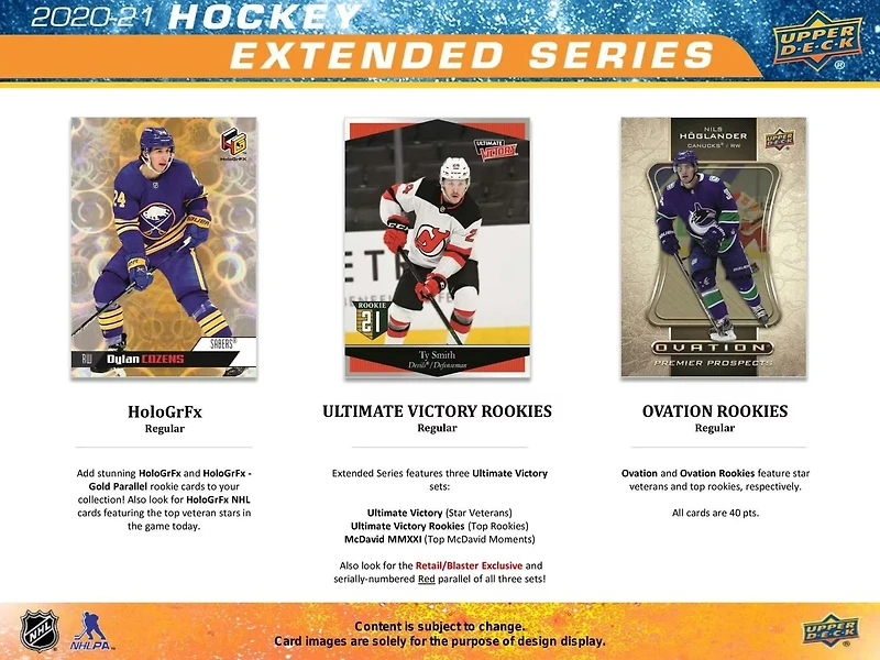 2020-21 Upper Deck Extended Series NHL Hockey Hobby Box (24-Packs)