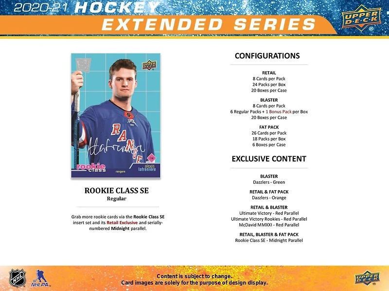 2020-21 Upper Deck Extended Series NHL Hockey Hobby Box (24-Packs)