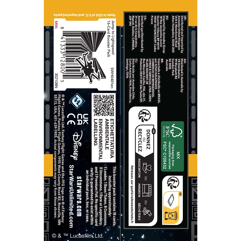 Star Wars: Unlimited: Jump to Lightspeed Booster Pack (Styles May Vary)