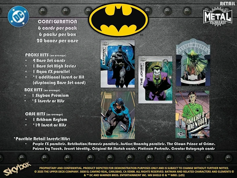 Upper Deck DC Skybox Metal Universe Batman Trading Cards Blaster Box