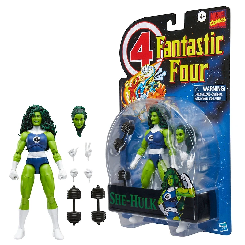 Hasbro Marvel Legends Series Fantastic Four Retro Collection She-Hulk 6-Inch Action Figure