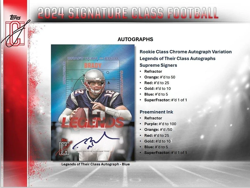2024 Topps Signature Class NFL Football Value Box (6 Packs)