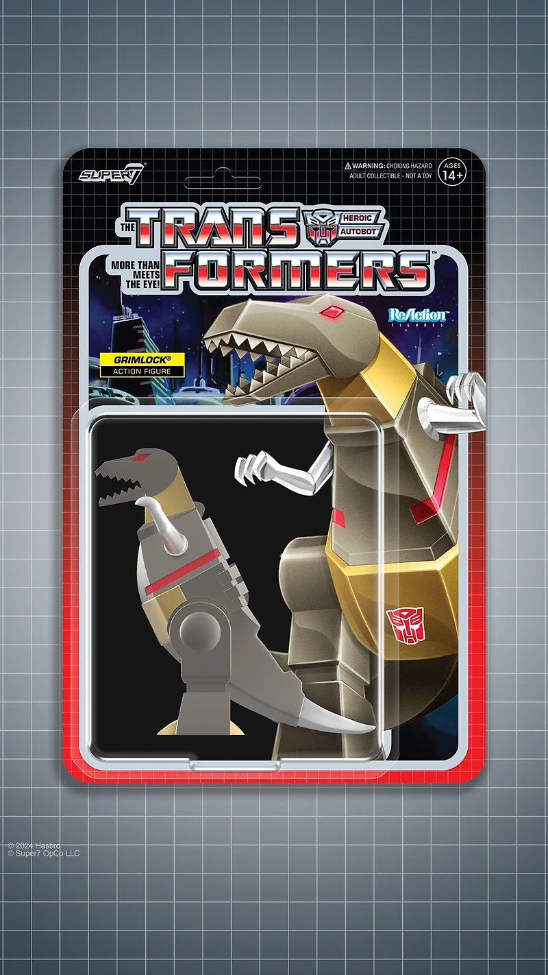 Super7 Transformers ReAction Grimlock (Metallic) Action Figure Wave 08
