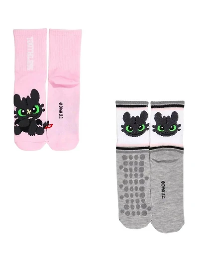 How To Train Your Dragon Chibi Toothless Womens Crew Socks 2-Pack