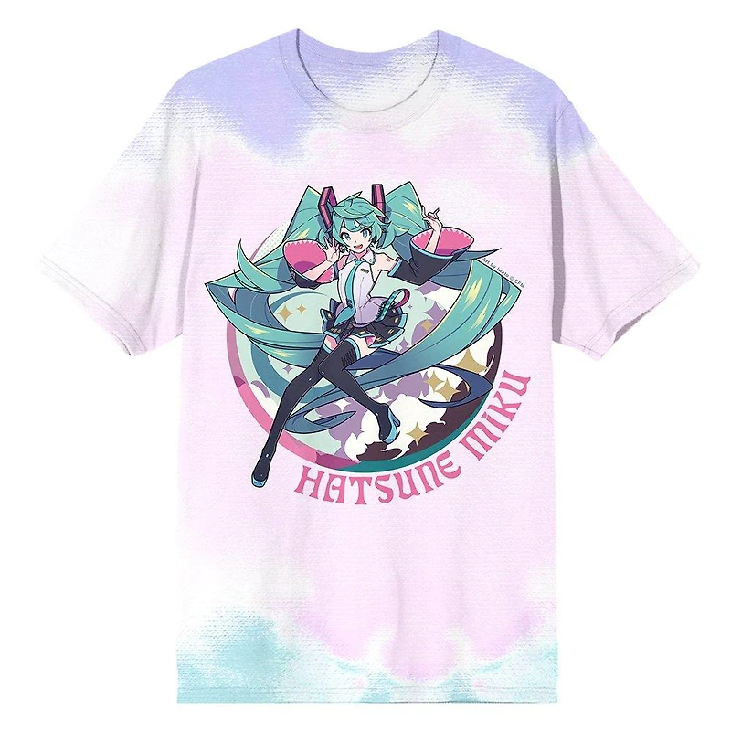 Hatsune Miku Tie Dye Unisex Short Sleeve Graphic T-Shirt GameStop Exclusive