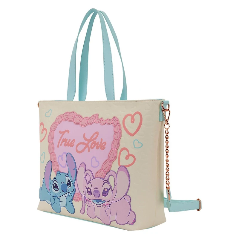 Loungefly Disney Stitch and Angel True Love Tote Crossbody Bag