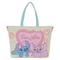 Loungefly Disney Stitch and Angel True Love Tote Crossbody Bag