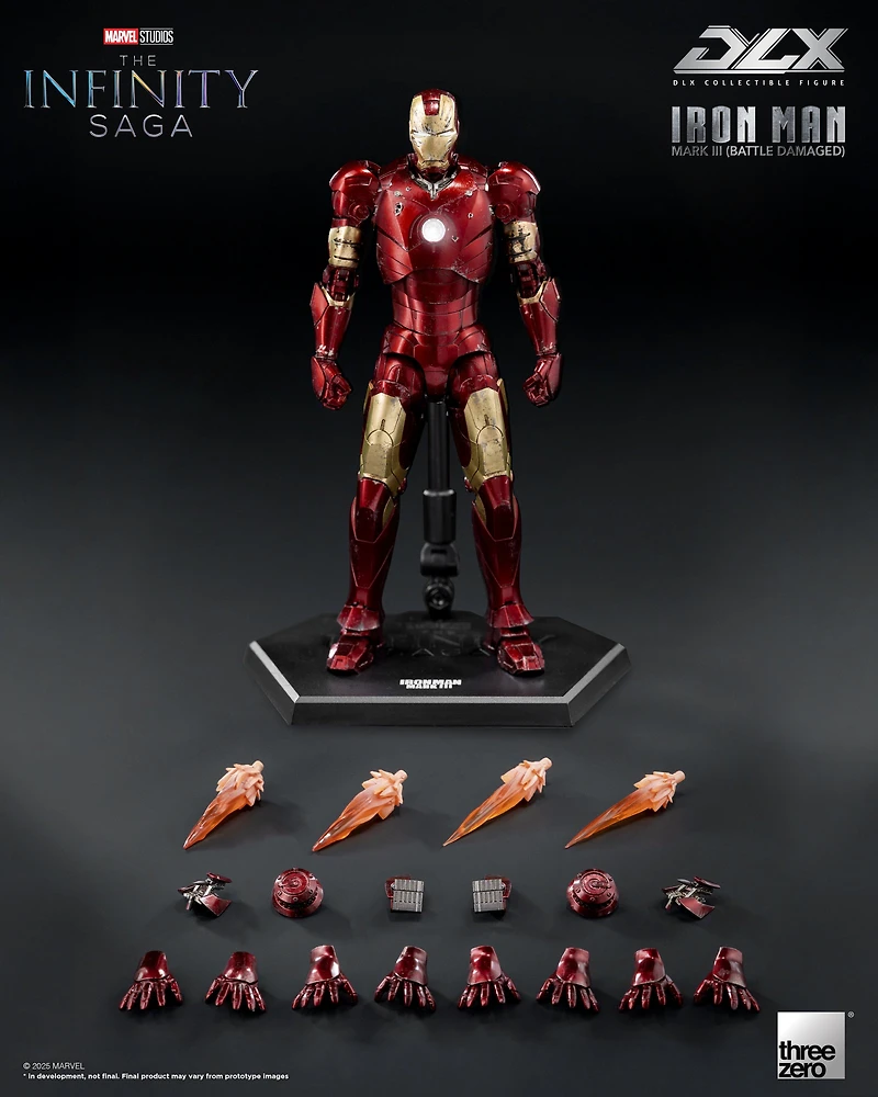 Marvel Studios Infinity Saga Deluxe Iron Man Mark 3 Battle Damage 6.9-In Action Figure