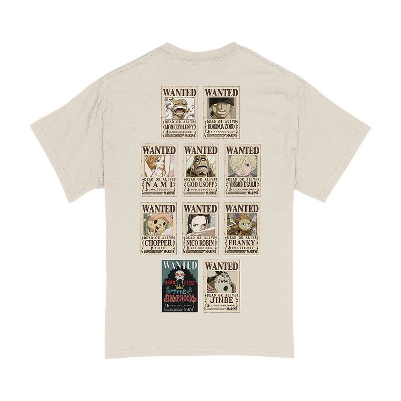 One Piece Wanted Posters Natural Unisex Graphic T-Shirt