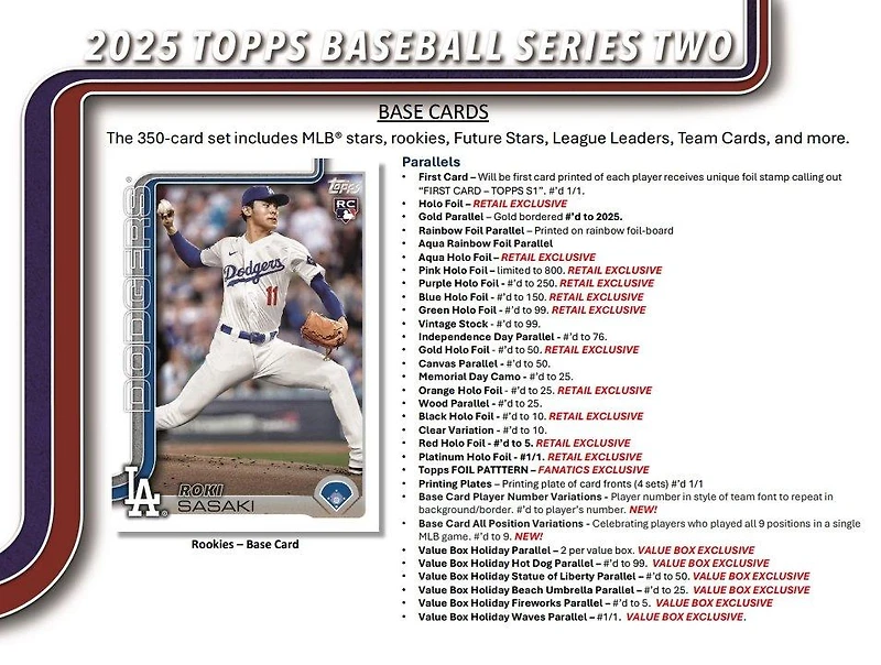 2025 Topps MLB Baseball Series 2 Value Box (7 Packs)