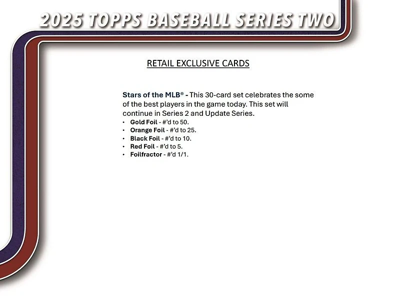 2025 Topps MLB Baseball Series 2 Value Box (7 Packs)