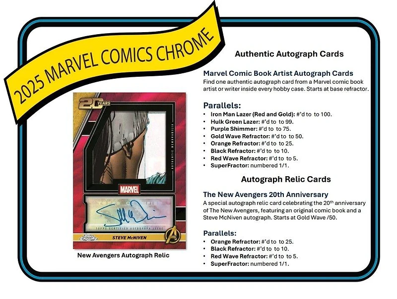 2025 Topps Chrome Marvel Comics Blaster Box