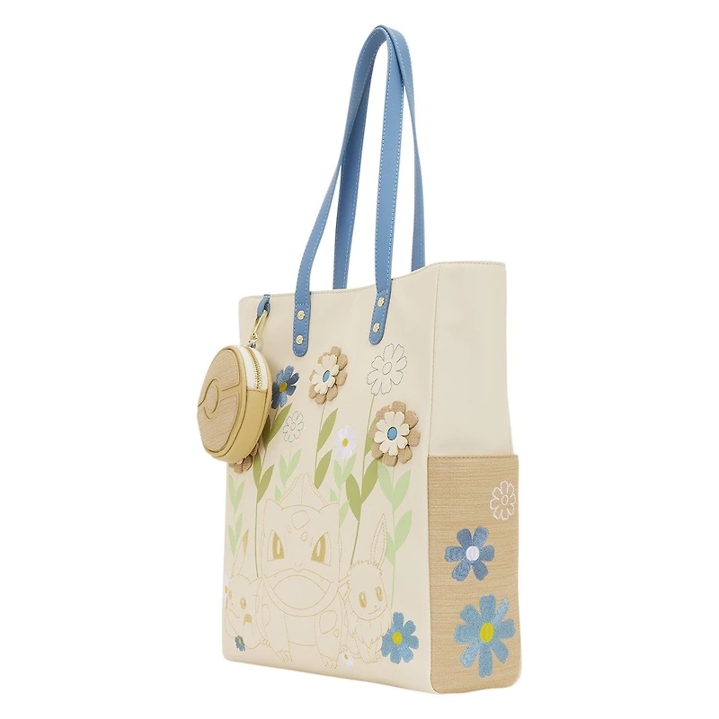 Loungefly Pokemon Floral Tote Crossbody Bag with Coin Bag