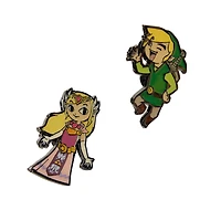 The Legend of Zelda: The Wind Waker Link and Zelda Enamel Pin Set