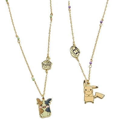 Pokemon Cafe Pikachu and Morpeko Best Friend Necklace Set GameStop Exclusive