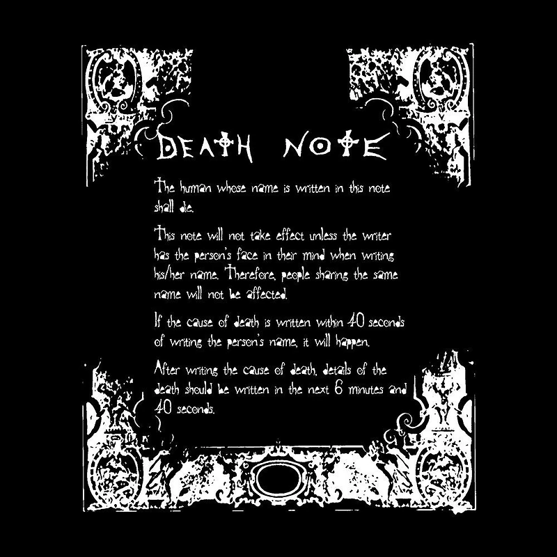 Death Note Notebook Double Sided Graphic Unisex T-Shirt GameStop Exclusive