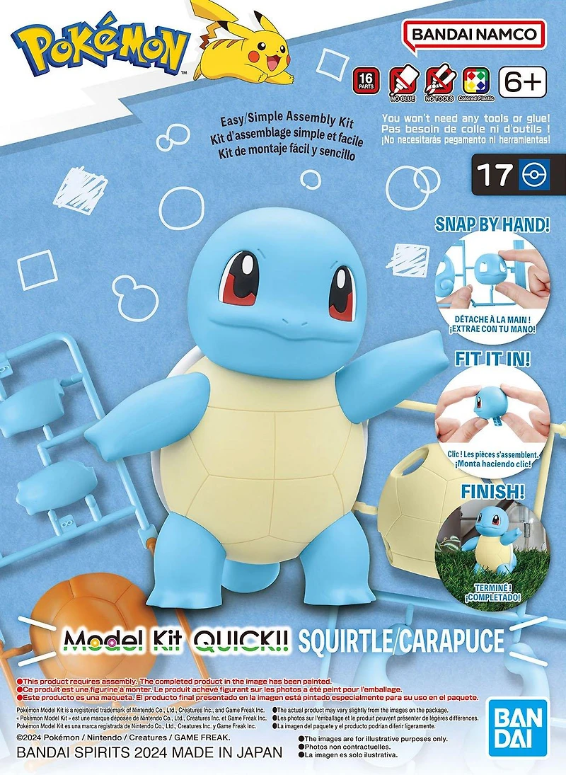 Bandai Hobby Pokemon Squirtle 3.3-in Model Kit