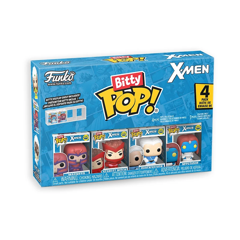 Funko Bitty POP!: Marvel X-Men 0.9-in Vinyl Figure Set 4-Pack (Scarlet Witch, Quicksilver, and Mystique)