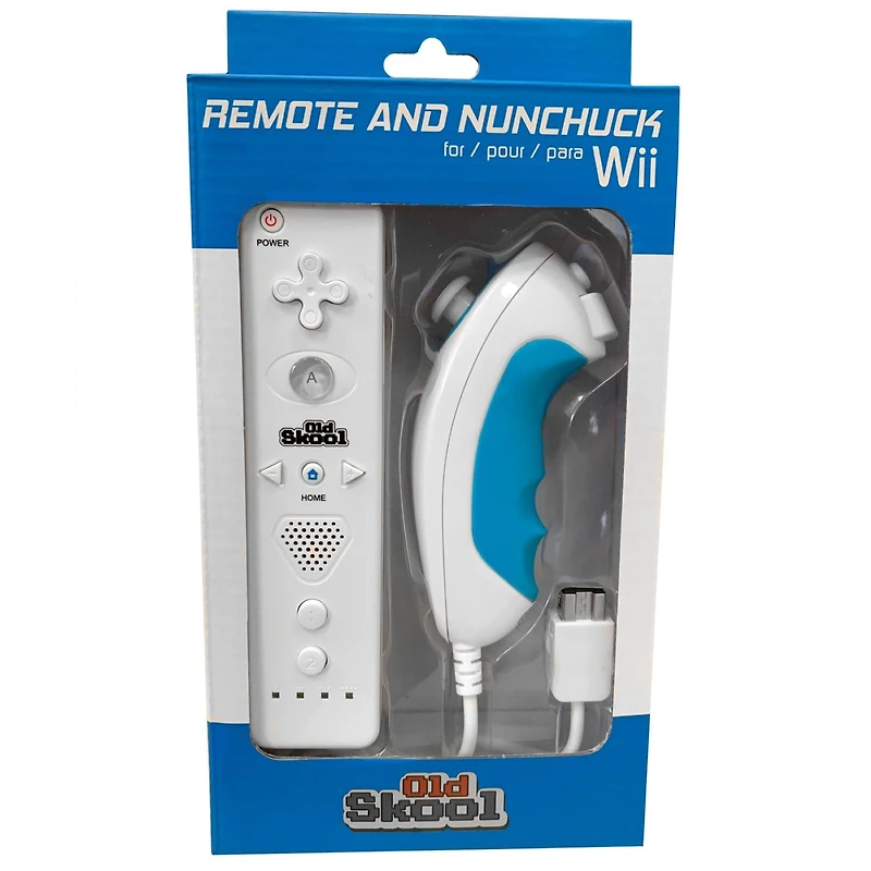 Old Skool Wii Remote and Nunchuck Controller Combo for Wii and Wii U