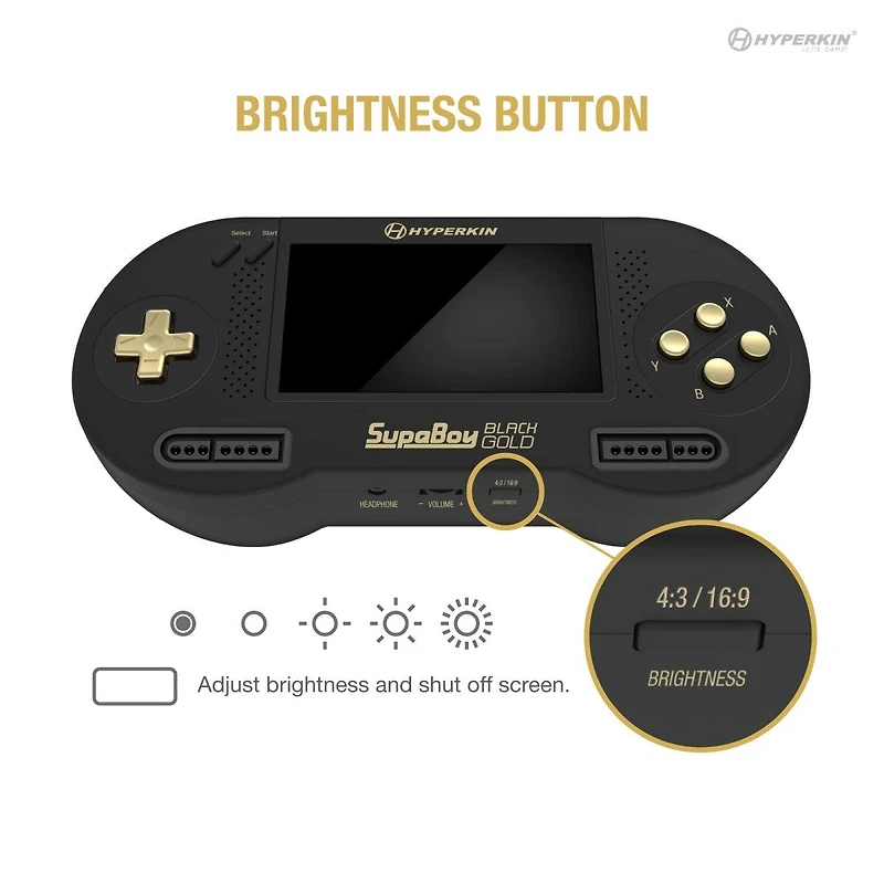 Hyperkin SupaBoy BlackGold Portable Pocket Console for Super NES/Super Famicom