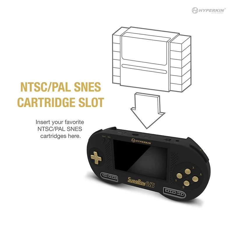 Hyperkin SupaBoy BlackGold Portable Pocket Console for Super NES/Super Famicom