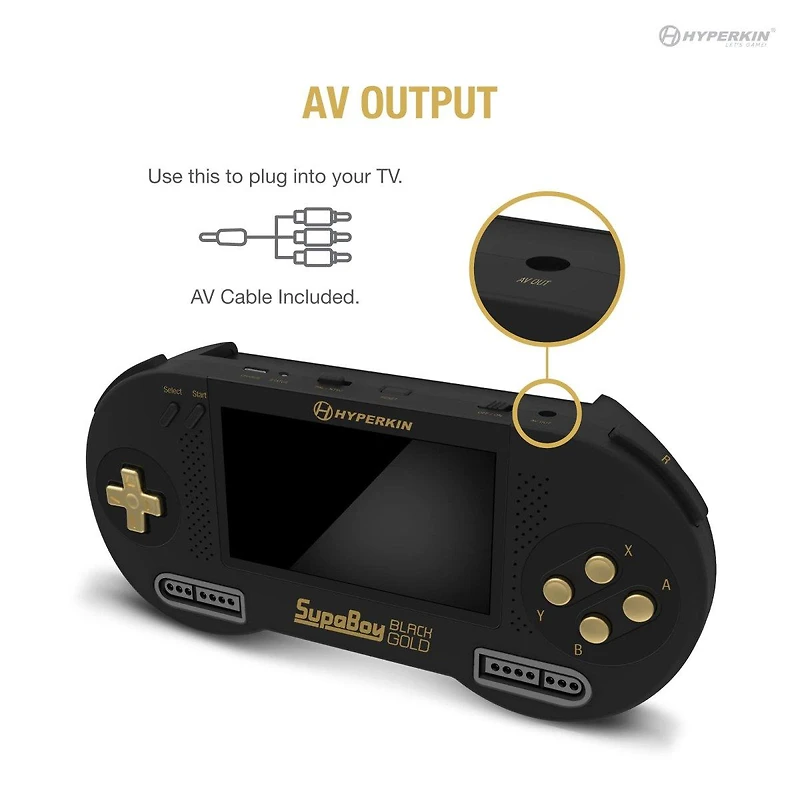 Hyperkin SupaBoy BlackGold Portable Pocket Console for Super NES/Super Famicom