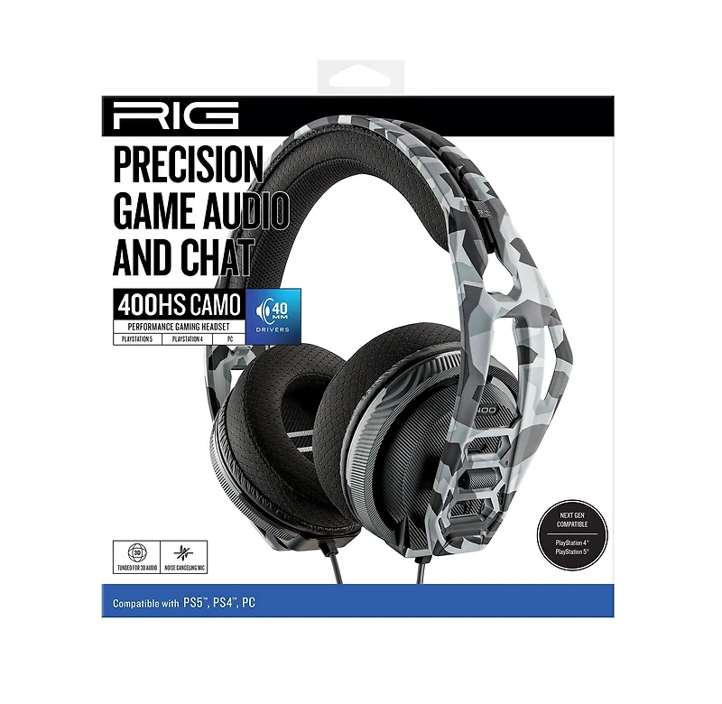 RIG 400 HS Wired Gaming Headset for PlayStation, PC, Mobile - Arctic Camo