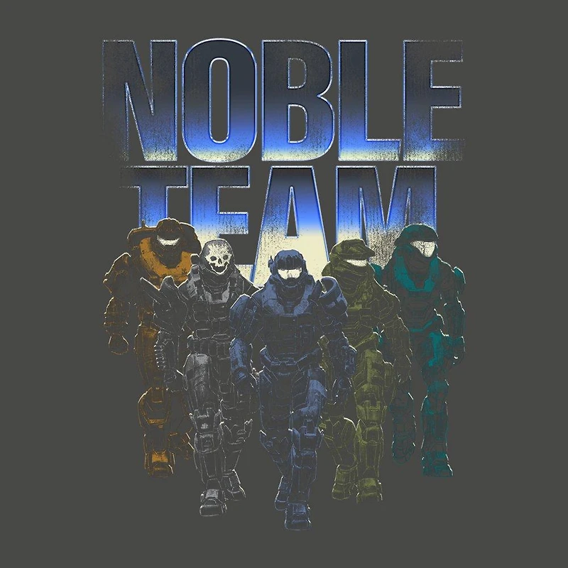 HALO Noble Team Oversize Vintage Group Art on Charcoal Unisex T-Shirt GameStop Exclusive