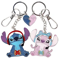 Disney Lilo and Stitch Gamer Stitch and Angel Keychain Bag Charm Set GameStop Exclusive