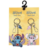 Disney Lilo and Stitch Gamer Stitch and Angel Keychain Bag Charm Set GameStop Exclusive
