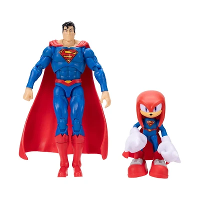 Jakks Pacific DC Comics x Sonic the Hedgehog Knuckles and Superman Action Figure 2-Pack