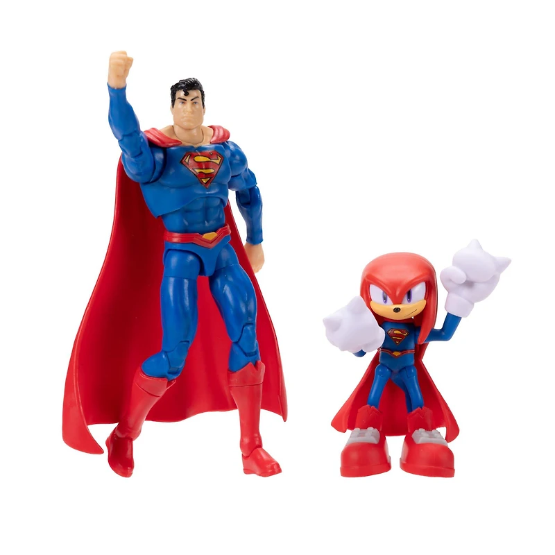 Jakks Pacific DC Comics x Sonic the Hedgehog Knuckles and Superman Action Figure 2-Pack