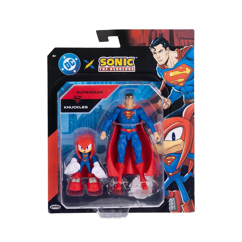 Jakks Pacific DC Comics x Sonic the Hedgehog Knuckles and Superman Action Figure 2-Pack