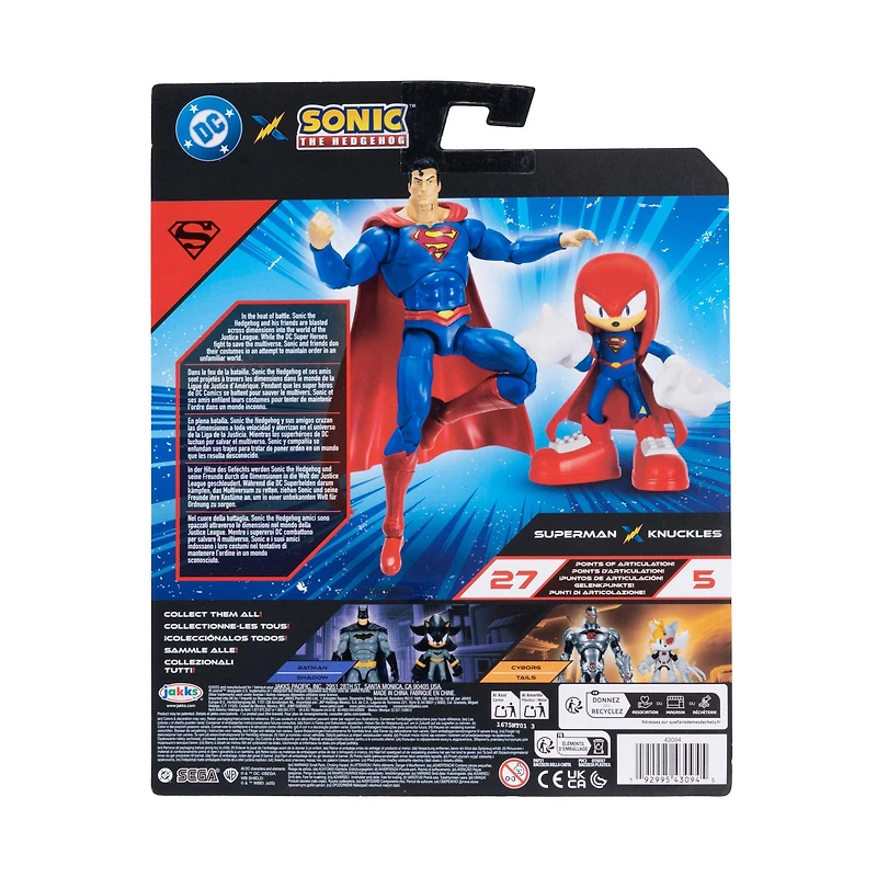 Jakks Pacific DC Comics x Sonic the Hedgehog Knuckles and Superman Action Figure 2-Pack