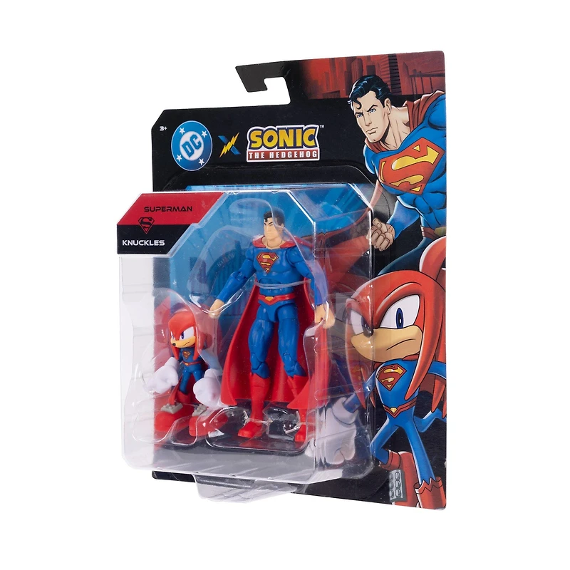 Jakks Pacific DC Comics x Sonic the Hedgehog Knuckles and Superman Action Figure 2-Pack