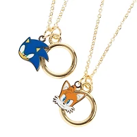 Sonic The Hedgehog Sonic and Tails Best Friend Necklace Set