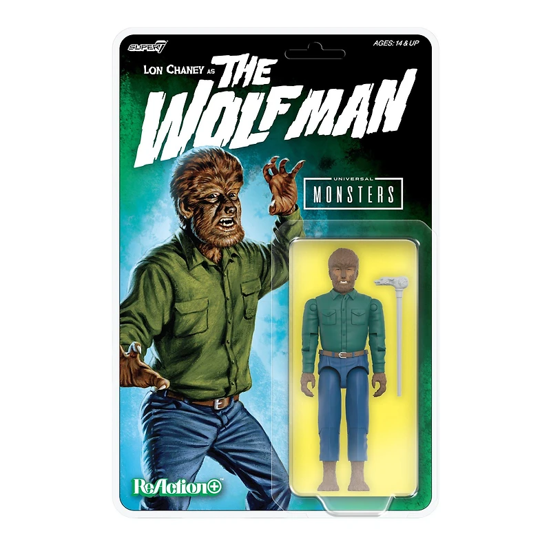 Super7 Universal Monsters ReAction The Wolf Man Lon Chaney as The Wolf Man (1941) Wave 01 3.75-in Action Figure