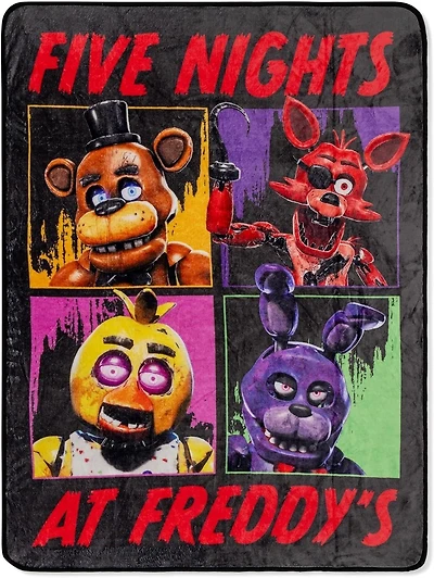 Five Nights At Freddy's Characters Raschel 45 x 60-In Throw Blanket