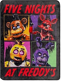 Five Nights At Freddy's Characters Raschel 45 x 60-In Throw Blanket