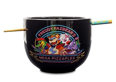 Five Nights At Freddy's Mega Pizzaplex 20oz Ceramic Ramen Bowl with Chopsticks