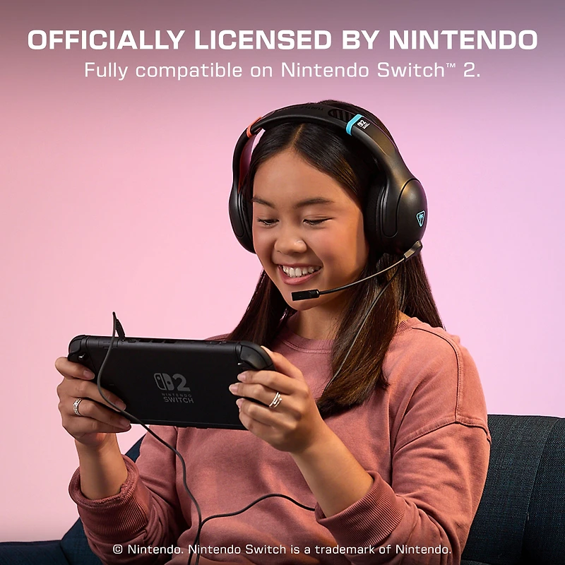 Turtle Beach Airlite Fit Wired Gaming Headset (Charcoal Black) for Nintendo Switch 2, Nintendo Switch, Switch Lite and Switch