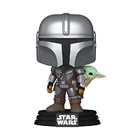 Funko POP! Star Wars: The Mandalorian and Grogu The Mandalorian with Grogu 4.4-in Vinyl Bobblehead