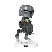 Funko POP! Rides: Star Wars: The Mandalorian and Grogu The Mandalorian with Grogu in Imperial Remnant AT-RT 6.9-in Vinyl Bobblehead