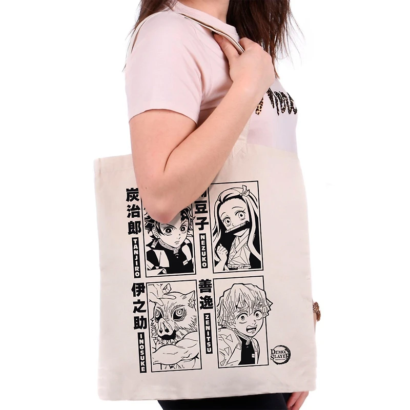 ABYstyle Demon Tanjiro, Nezuko, Zenitsu and Inosuke Slayer Tote Bag