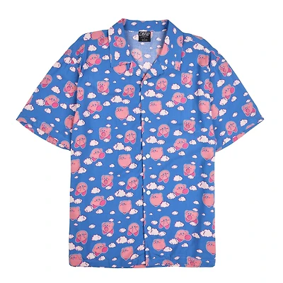Kirby Pastel Cloud Print Woven Unisex Button-Up GameStop Exclusive